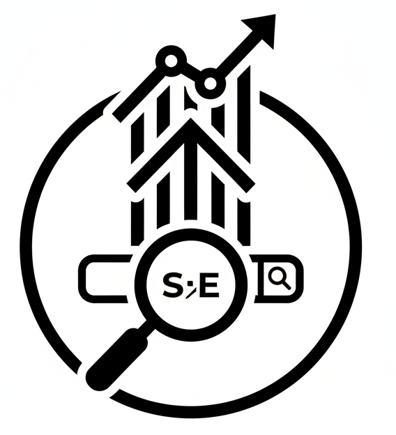 create an icon for Affordable SEO Services with High Impact  in black and white with white background