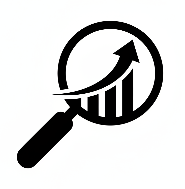 create icon for Proven Expertise in Organic SEO  in black and white with white background without any text on it